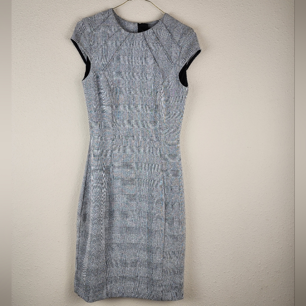 H&M Black and White Business Sheath Dress, Size 4